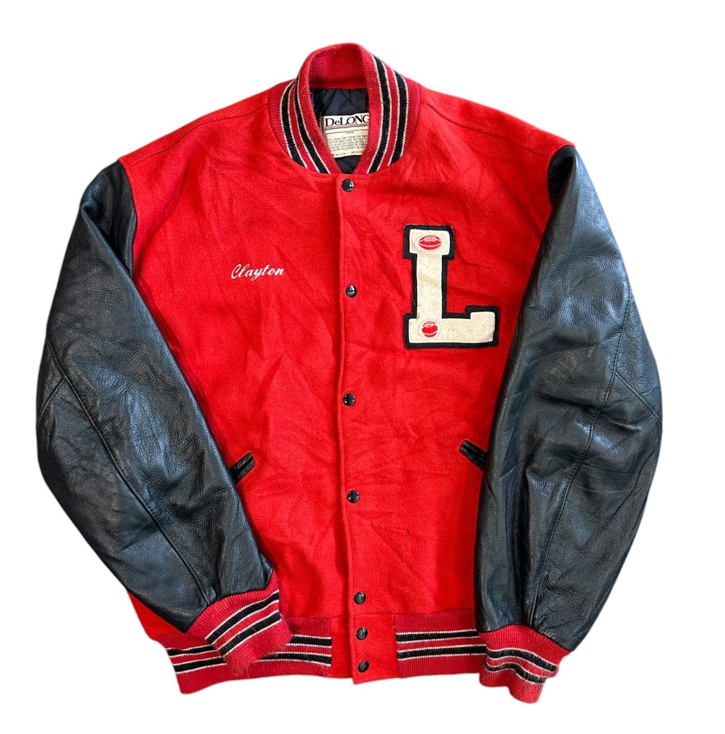 90’s Delong Red Varsity Jacket